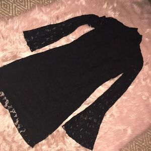 Inc mock neck lace bell sleeve mini dress